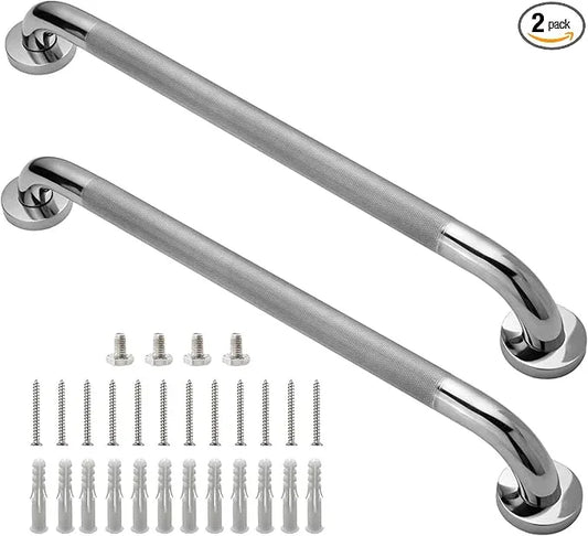 Rackickyer Shower Grab Bar, 2 Pack 24 Inch Bathroom Grab Bar, 1.25" Diameter 304 Stainless Steel Anti-Slip Grab Bars for Bathtubs and Showers, Handicap Shower Grab Bar for Seniors Elderly - ModernBath
