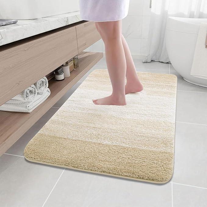 Arotive Microfiber Bathroom Rugs, Shaggy Soft and Absorbent Bath Rug, Non-Slip, Thick Plush Machine Washable Dry Bath Mats for Bathroom, Tub and Shower, 44x32, Light Beige, Rectangular - ModernBath