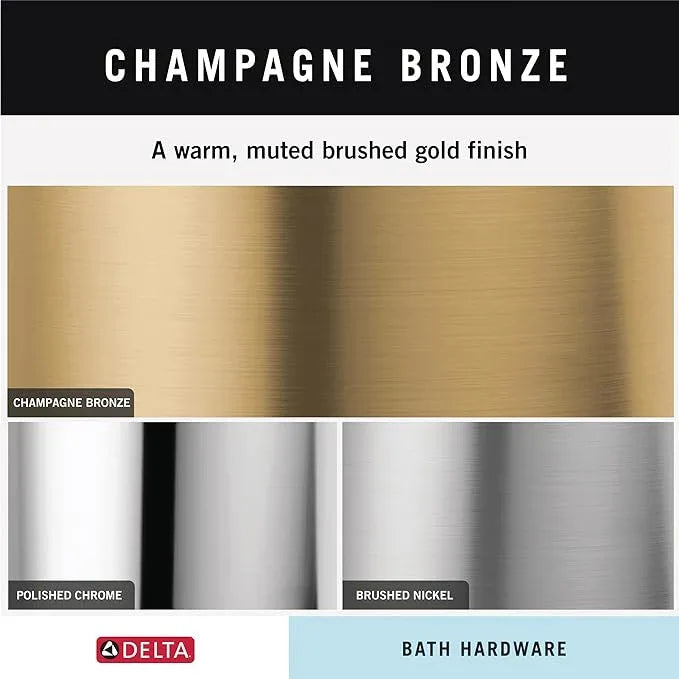 Delta Linden (1-Pack) Hand Towel Holder Champagne Bronze Towel Racks for Bathroom Wall Round Towel Ring Holder for Bath Towel Hanger for Kitchen, Bathroom Accessories 79446-CZ - ModernBath