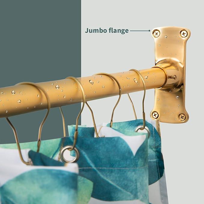 Artiwell L Shaped Shower Curtain Rod, Bathroom Bathtub Corner Shower Curtain Rod with Ceiling Support (SATIN GOLD/BRASS) - ModernBath