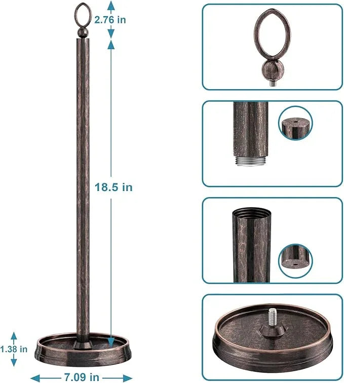 Heavy Weighted Toilet Paper Holder (with Reserve Function) Free Standing Toilet Paper Storage，Spare Toilet Paper Roll Holder Storage Stand for Bathroom Total Height 22.5" ，Oil Rubbed Bronze - ModernBath