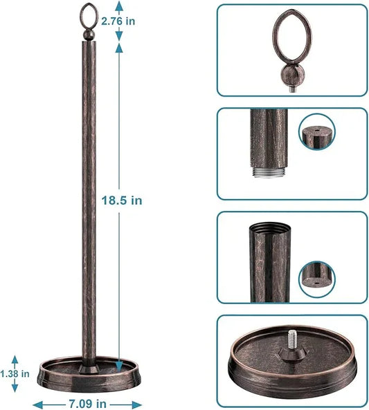Heavy Weighted Toilet Paper Holder (with Reserve Function) Free Standing Toilet Paper Storage，Spare Toilet Paper Roll Holder Storage Stand for Bathroom Total Height 22.5" ，Oil Rubbed Bronze - ModernBath