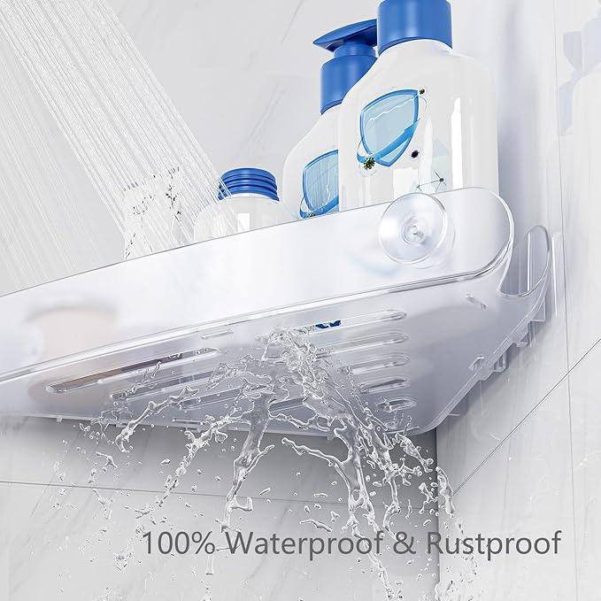 Sotfamily Shower Caddy Corner, 4 Pack Adhesive Corner Shower Shelves for Bathroom Organizers and Storage, Rust Free Plastic Rack for Bathroom Accessories & Decor, Crystal - ModernBath
