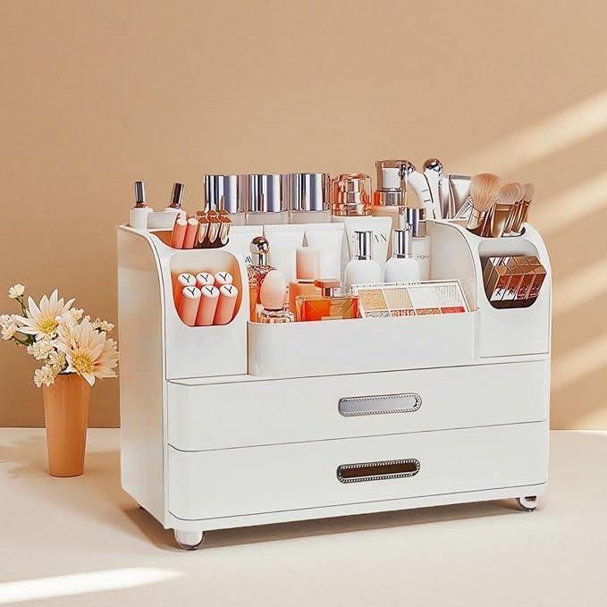 Makeup Organizer with Drawers for Vanity,Bathroom Countertop Organizer with Brushes Holder,Skincare Storage Organizer,Perfect Cosmetic Display Case for Skincare,Lipstick and Beauty Essential - ModernBath