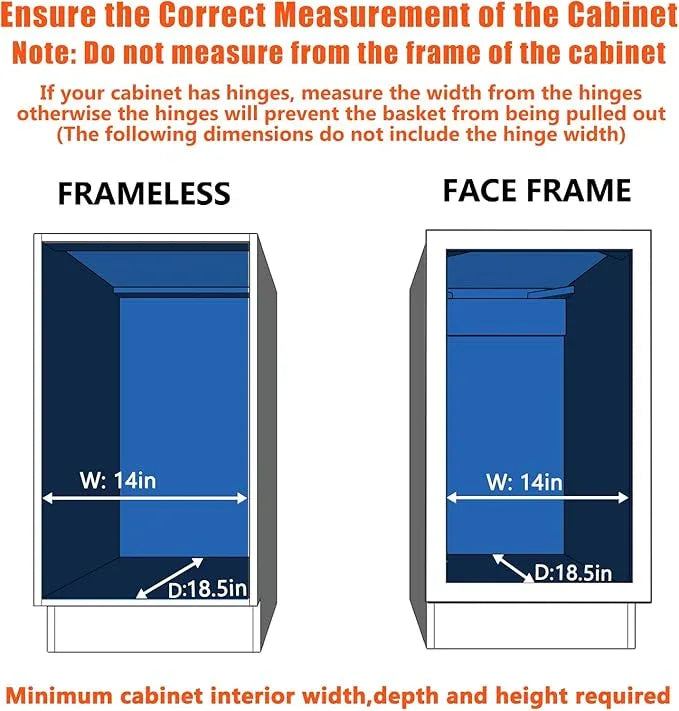 Pull Out Cabinet Organizer 13½" W x 18" D, Heavy Duty Cabinet Pull Out Shelves, Slide Out Drawers Organization for Kitchen Cabinets Bathroom - ModernBath