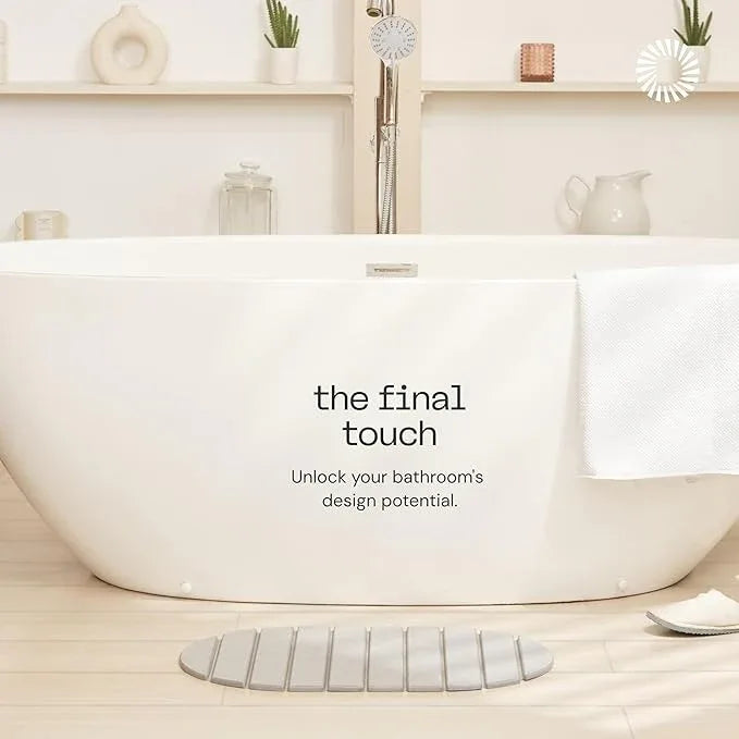 Foldable Stone Bath Mat Large - 24’’ x 15’’ Natural Diatomaceous Earth Bath Mat Stone Absorbing - Fast Drying Stone Mat Bathroom - Large Bath Stone Mat for Bathroom Floor - Graphite Color - ModernBath