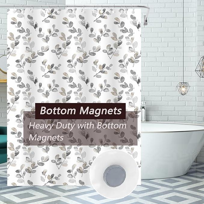 TIKABC Shower Curtain Liner, 4G PEVA Mimosa Shower Liner, Plastic Waterproof Shower Curtains, 72x72 inch with Grommet Holes 3 Magnetic Weights - ModernBath