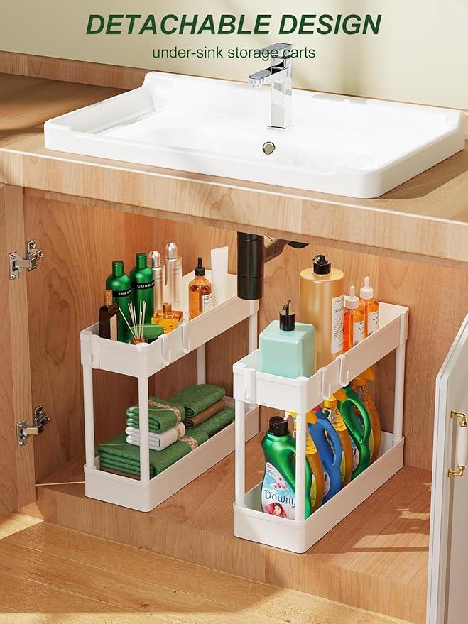 LEHOM 5.1" Slim Storage Cart - 4 Tiers Bathroom Organizer Mobile Shelving Unit Storage Rolling Utility Cart Slide Out Organizer for Kitchen Bathroom Laundry Narrow Places, White - ModernBath