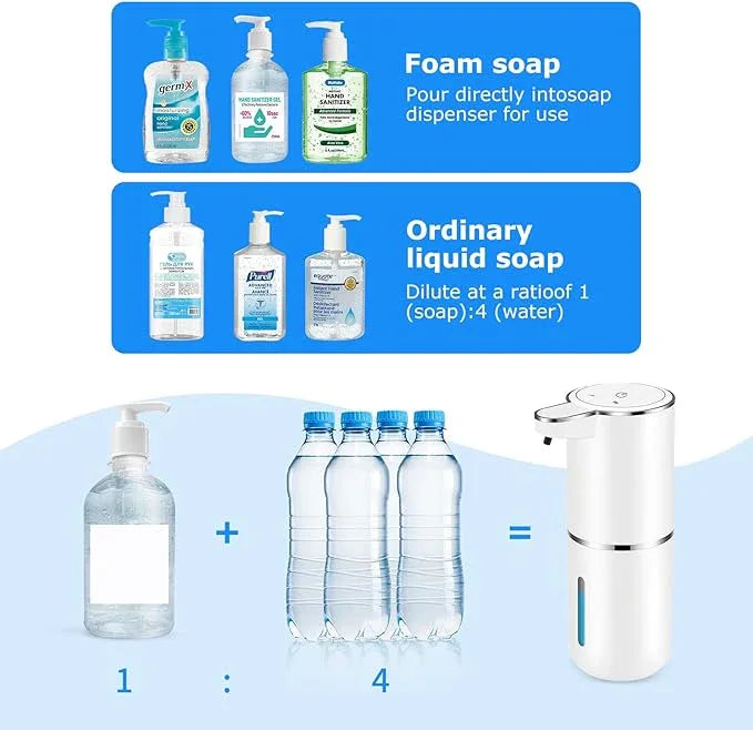 2 Pack Automatic Soap Dispensers,12.8oz/380ml USB Touchless Automatic Foaming Soap Dispenser,Rechargeabled Wall Mounted Smart Soap Dispenser for Bathroom Kitchen Dish Soap - ModernBath