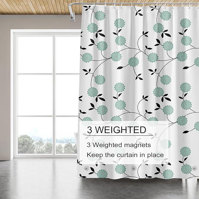 TIKABC Shower Curtain Liner, 4G PEVA Shower Liner, Plastic Waterproof Shower Curtains, 72x72 inch with Grommet Holes 3 Magnetic Weights - ModernBath