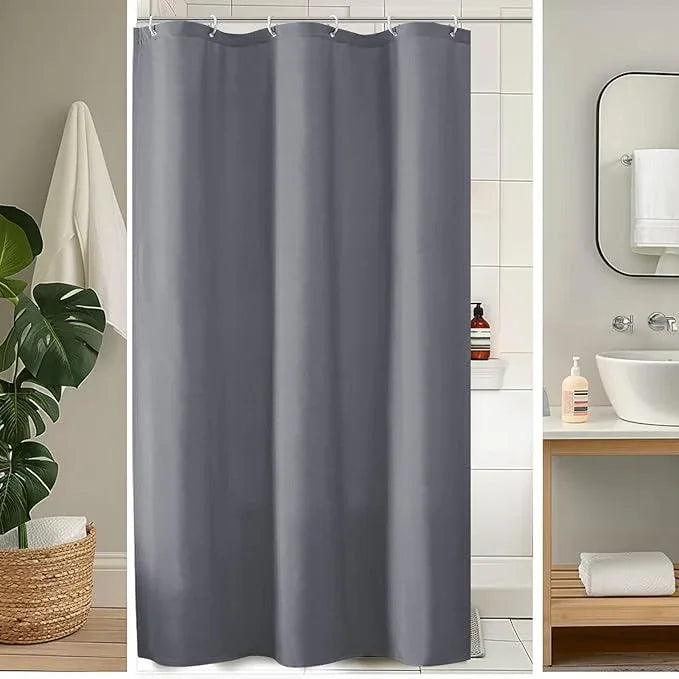 OVZME Zora 36 x 72 Inch Stall Fabric Shower Curtain - Soft Small Grey Shower Curtain for Bathroom for Narrow Stall Size, Machine Washable Water Resistance, Hotel Style, Grey - ModernBath