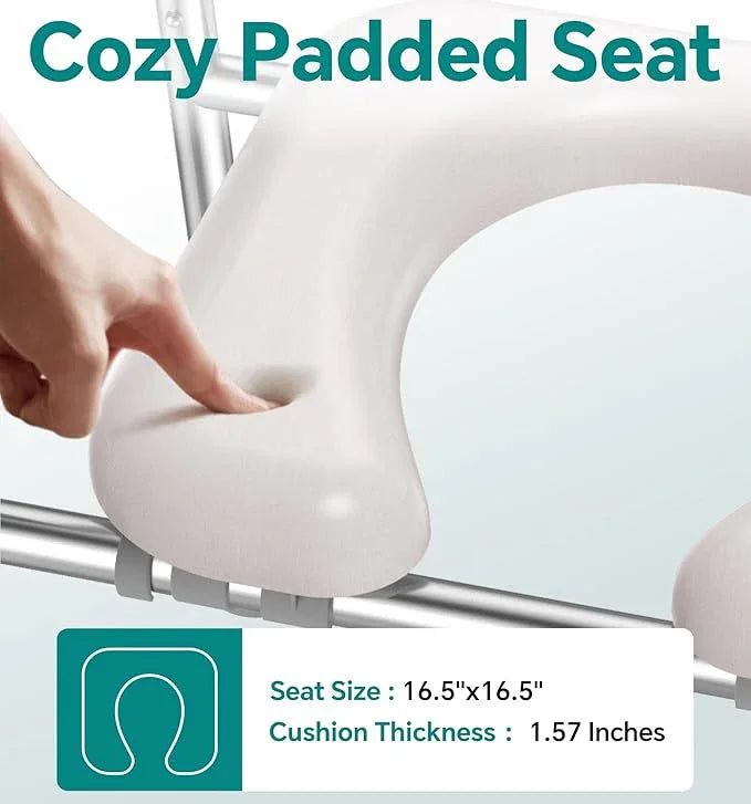 Soundfuse Toilet Seat Risers for Seniors, Raised Toilet Seat with Handles, Adjustable Height & Width, Cozy Padded 400lb Elevated Toilet Seat, Fit Any Toilet - ModernBath