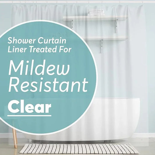 BigFoot Shower Curtain Liner – 72 x 84 PEVA Premium Shower Curtain with Rustproof Metal Grommet and 3 Magnetic Weights – Odor Free and Compatible with Standard Showers, Clear - ModernBath