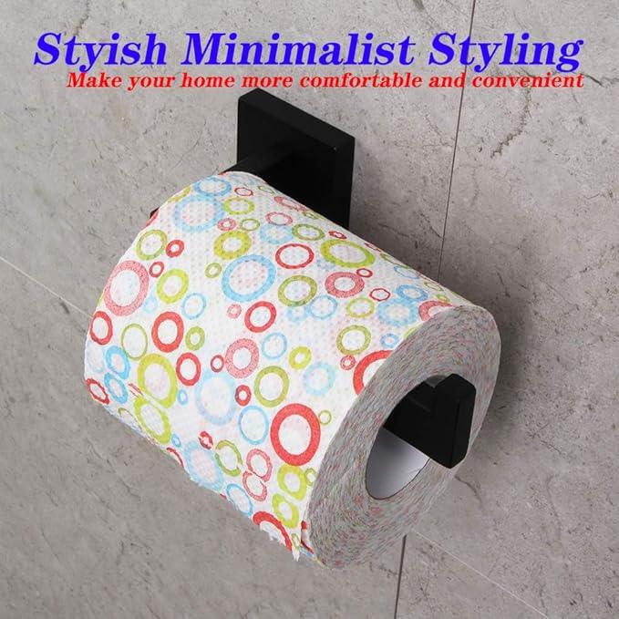 GERZWY Bathroom Toilet Paper Holder SUS 304 Stainless Steel Matte Black Tissue Paper Roll Holder Wall Mount FG1605-BK - ModernBath