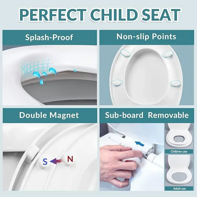 Round Toilet Seat with Built-In Toddler Training Seat - ModernBath