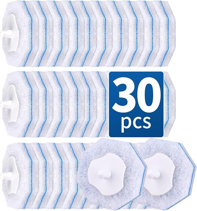 30 Count Disposable Toilet Brush Heads, Toilet Bowl Wand Refills for Toilet Cleaning, toilet scrubber refill，disposable toilet brush headrefills，Toilet Cleaning Sponges Heads for Bathtub, Floor, Drain - ModernBath