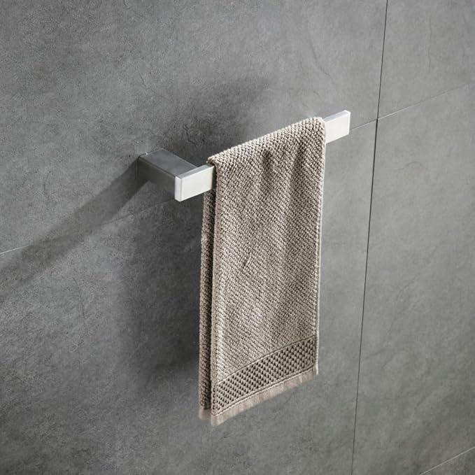 SOFTINOX Bathroom Accessories Set, 4 Piece Brushed Stainless Steel Bathroom Hardware Set, SUS 304, Wall Mounted Towel Bar Kit - ModernBath