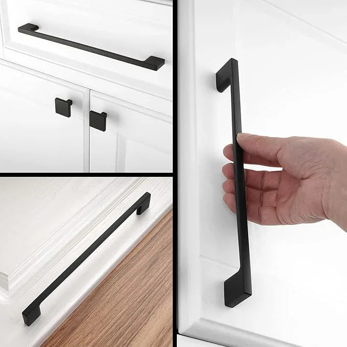 KOOFIZO 5 Pack 8-4/5 Inch Matte Black Kitchen Cabinet Pulls Black Cabinet Handles Black Cabinet Hardware for Kitchen Cabinets Drawer P01 Dresser Cupboard Bedroom Bathroom - ModernBath