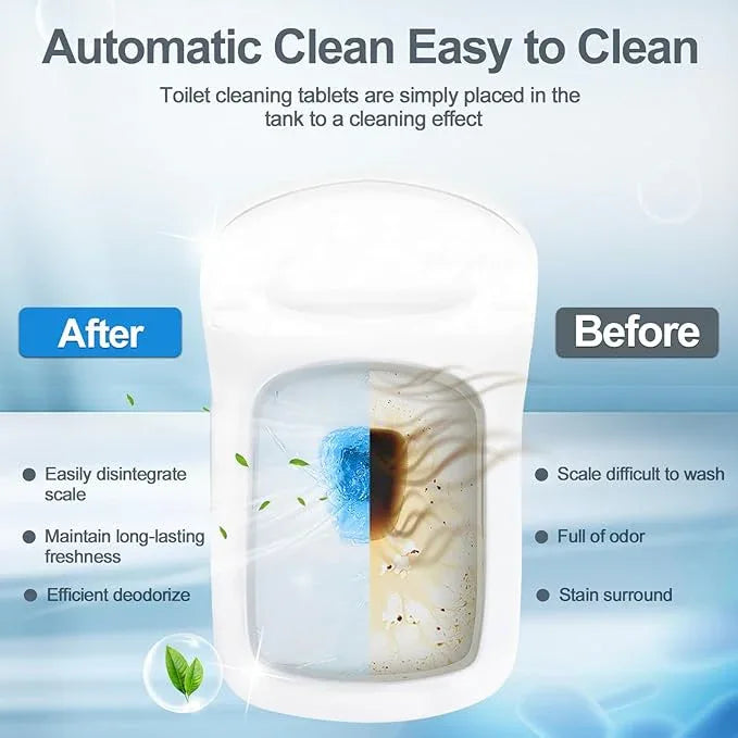 KIISIISO Ultra Clean Toilet Tablets White & Blue-60 PACK, Toilet Bowl Cleaners for Deodorizing & Descaling, Long-Lasting Toilet Bowl Cleaner with Sustained-Release Technology for Stubborn Stains - ModernBath