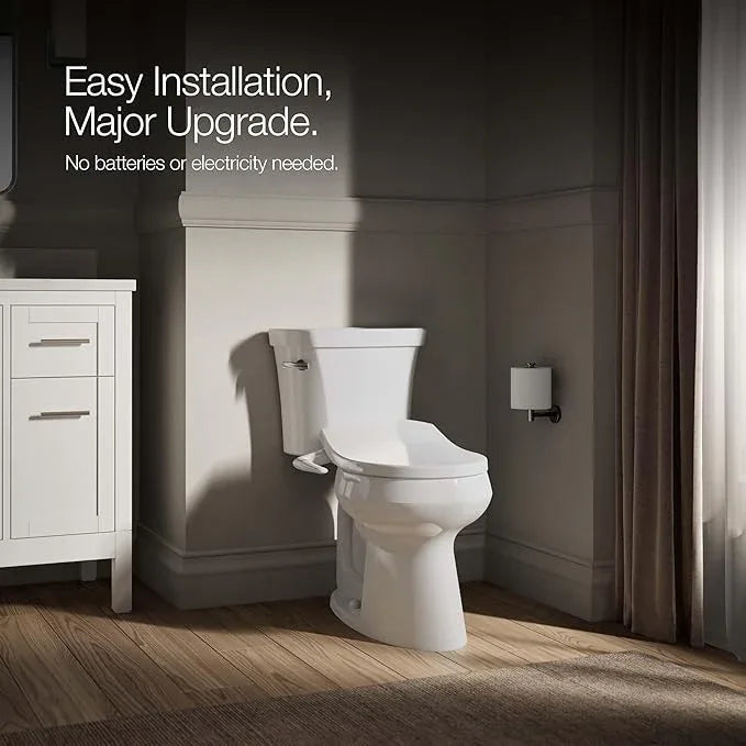 Kohler PureWash M250 Manual Round Bidet Toilet Seat, White, Quiet-Close Lid Prevents Slamming, Easy Installation with Quick-Release Hinges, Adjustable Spray Position & Pressure - ModernBath