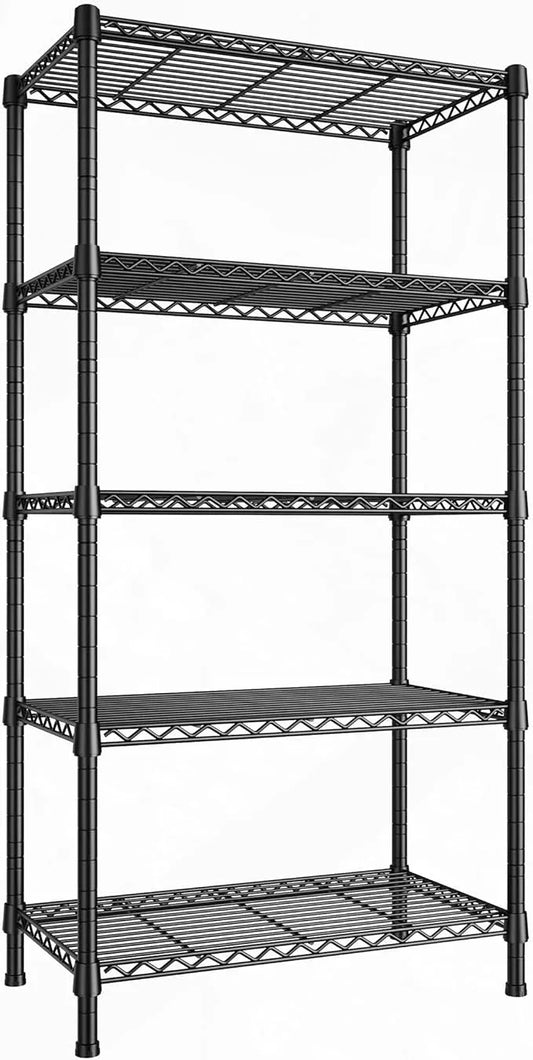 REIBII Wire Shelving Rack 5-Tier Metal Shelves for Storage Adjustable Garage Shelving Heavy Duty Storage Shelves for Storage Rack, 24" W X 14" D X 59" H - ModernBath
