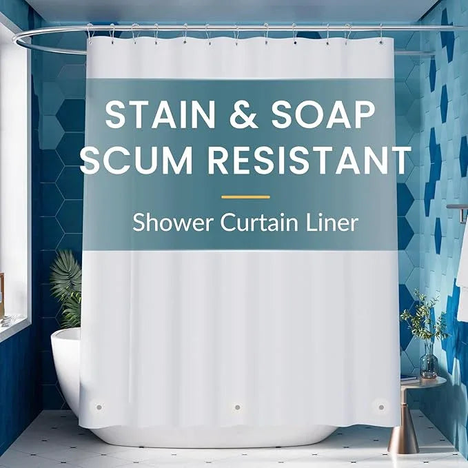 Titanker White Shower Curtain Liner 72 x 72 Plastic Shower Liner Washable Inside Shower Curtain Liner PEVA Shower Curtains for Bathroom with Magnets and Rustproof Metal Grommet Holes - ModernBath
