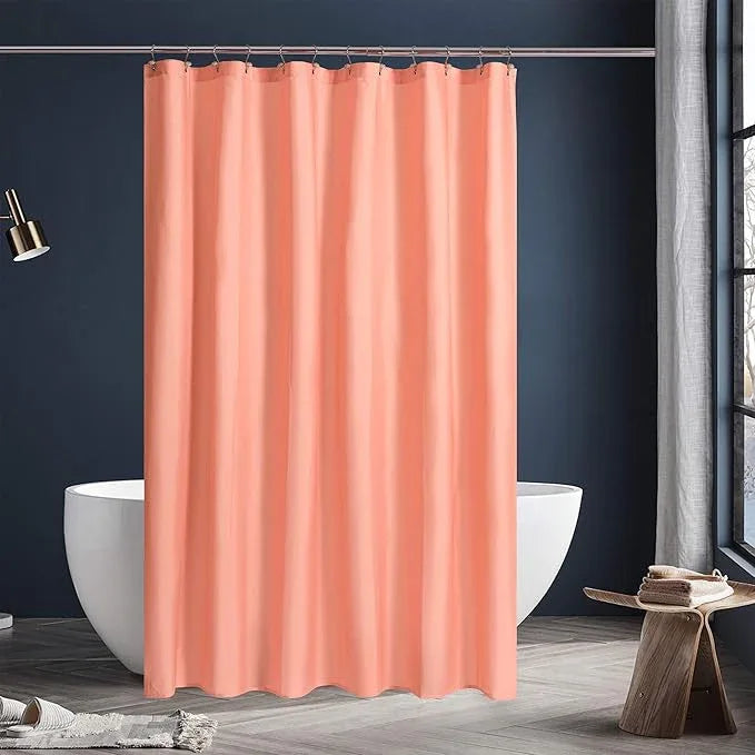 N&Y HOME Fabric Shower Curtain or Liner with Magnets - Hotel Quality, Machine Washable, Water Repellent - Coral, 72x72 - ModernBath