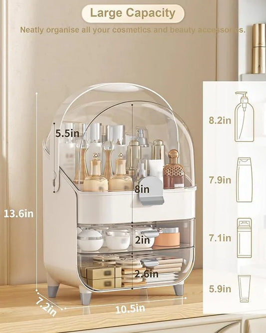 Makeup Organizer Countertop, Skincare Holder Bathroom Counter Organizer, Storage Box Cosmetic Display Cases, Teen Girl Gifts Make up Organizers for Vanity, Dresser (Sliver) - ModernBath