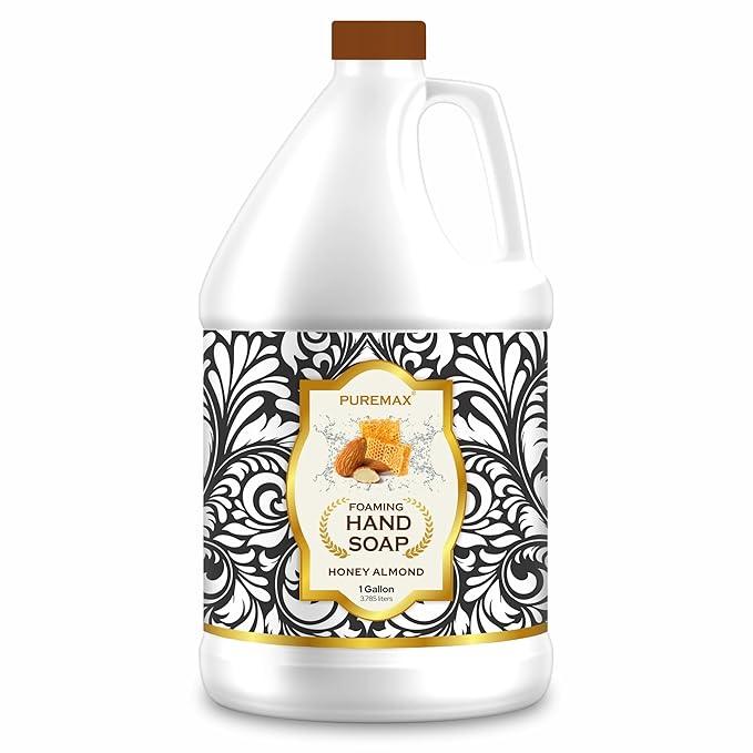 Puremax Foaming Hand Soap Refills | Honey Almond | Essential Oils | Gentle, Moisturizing Foam | Made in USA | 128 Fl Oz (1 Gallon) - ModernBath