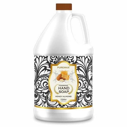 Puremax Foaming Hand Soap Refills | Honey Almond | Essential Oils | Gentle, Moisturizing Foam | Made in USA | 128 Fl Oz (1 Gallon) - ModernBath