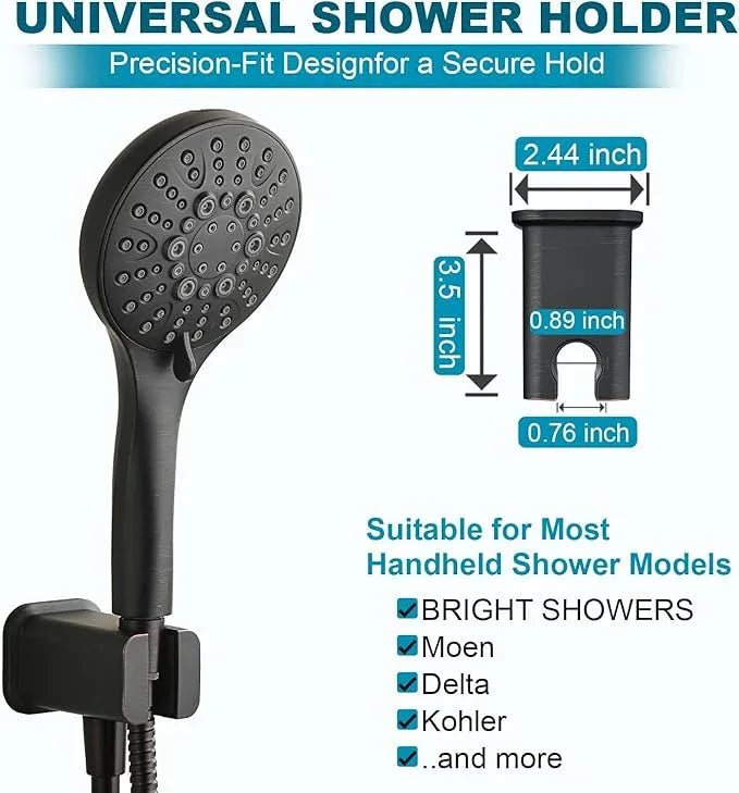 BRIGHT SHOWERS Wall Supply Elbow with Shower Head Bracket for Handheld Shower Head, Brass Core Wall Mounted Water Outlet, G1/2 Connector, Oil Rubbed Bronze - ModernBath