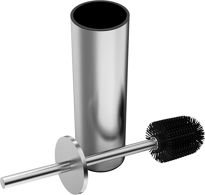 WZKALY Toilet Brush and Holder Set, Stainless Steel Toilet Bowl Brush with Lid, Rust Proof Toilet Cleaner Brush with Caddy, Durable Bristles, Splash Proof, Ideal for Bathroom (1 Pack, Brushed Nickel) - ModernBath
