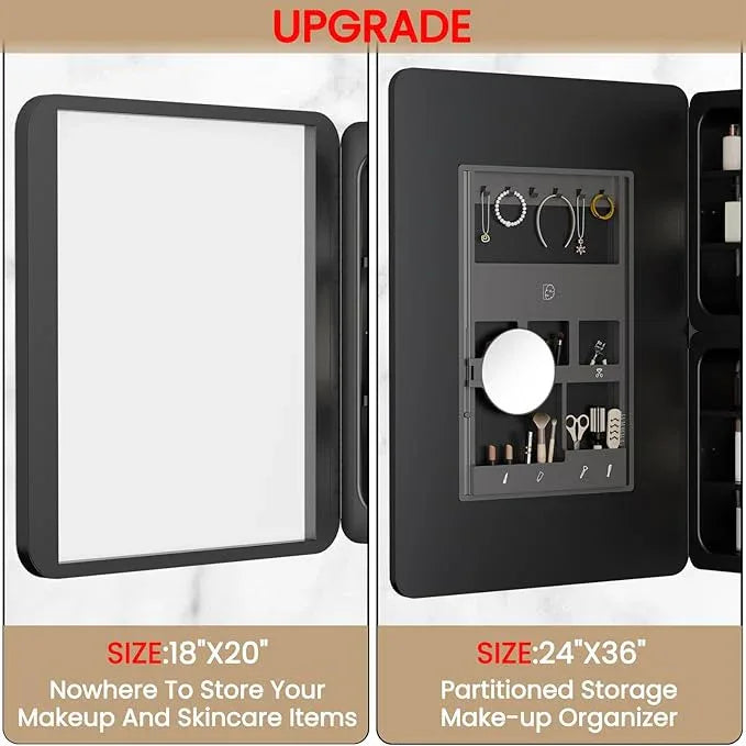 Rresyet 24×36 Bathroom Mirror Cabinet with 3X Magnifying Mirror, Adjustable Shelves, Bathroom Mirror with Storage, Recessed or Wall Mounted Medicine Cabinet for Jewelry,Masks & Beauty Tools - ModernBath