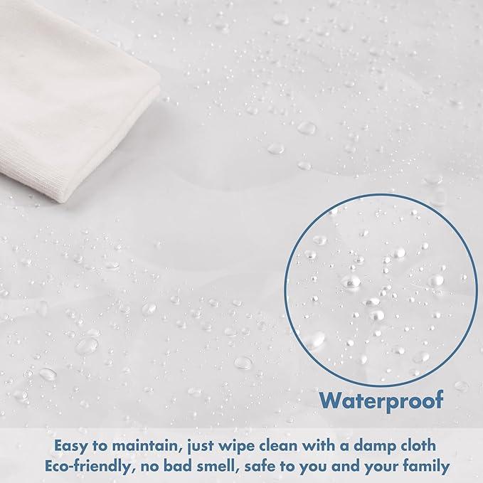 WELTRXE EVA 8G Shower Curtain Liner, 72x72 Inch 3D Clear Bubble Heavy Duty Waterproof Shower Curtain Liner with Magnets Thick Plastic Shower Curtains Weighted Bathroom Shower Liner, 12 Hooks - ModernBath