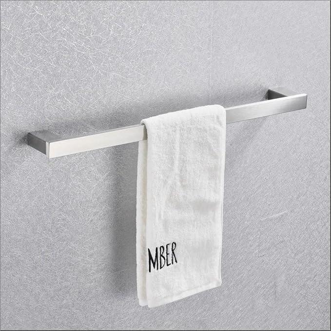 SOFTINOX Bathroom Accessories Set, 4 Piece Brushed Stainless Steel Bathroom Hardware Set, SUS 304, Wall Mounted Towel Bar Kit - ModernBath