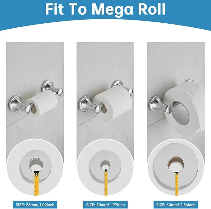 RUMOSE Toilet Paper Roll Holder Bathroom Flexible Pivoting Tissue Handle on Wall Mounted Polished Chrome Rustproof Toilet Tissue Roll Holder,Stainless Steel - ModernBath