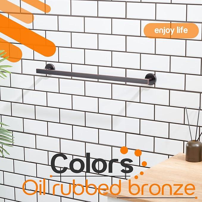 24 Inch Bathroom Towel Racks Bath Towel Bars Kitchen Towel Holder Towel Rails Wall Mounted SUS304 Stainless Steel Oil Rubbed Bronze AN4001ORB-L24 - ModernBath