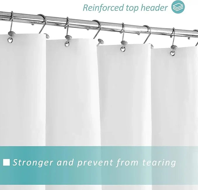 Mrs Awesome Stall Shower Curtain Liner 36x72, PEVA Plastic Shower Liner for Bathroom Lightweight & Waterproof, 36 x 72, White - ModernBath