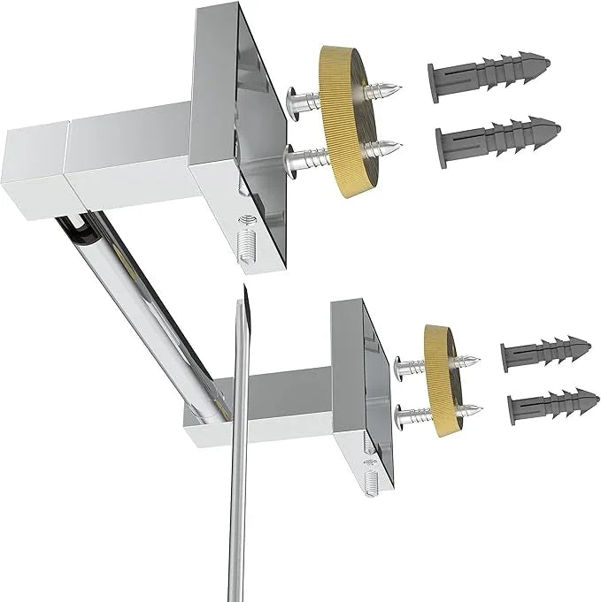 Ruacq Toilet Paper Holder Chrome Double Post Pivoting Square Tissue Holders Roll Holder Hangers Toilet Paper Stand Stainless Steel and Zinc Alloy Modern Wall Mounted - ModernBath