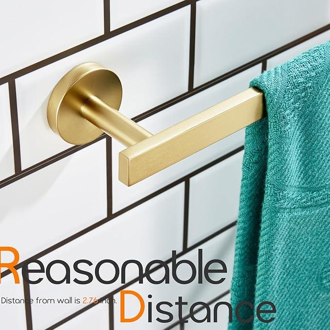 12 Inch Bathroom Towel Bar Bath Towel Rack Kitchen Towel Holder Towel Ring Wall Mounted SUS304 Stainless Steel Brushed Gold AN4001GD-L12 - ModernBath