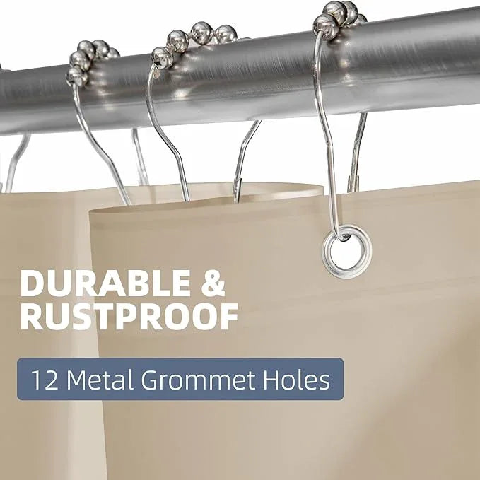 Titanker Shower Curtain Liner 72x72 Tan Shower Liner Lightweight PEVA Shower Curtains for Bathroom, Waterproof Shower Liner with Magnets and Rustproof Grommet Holes - ModernBath