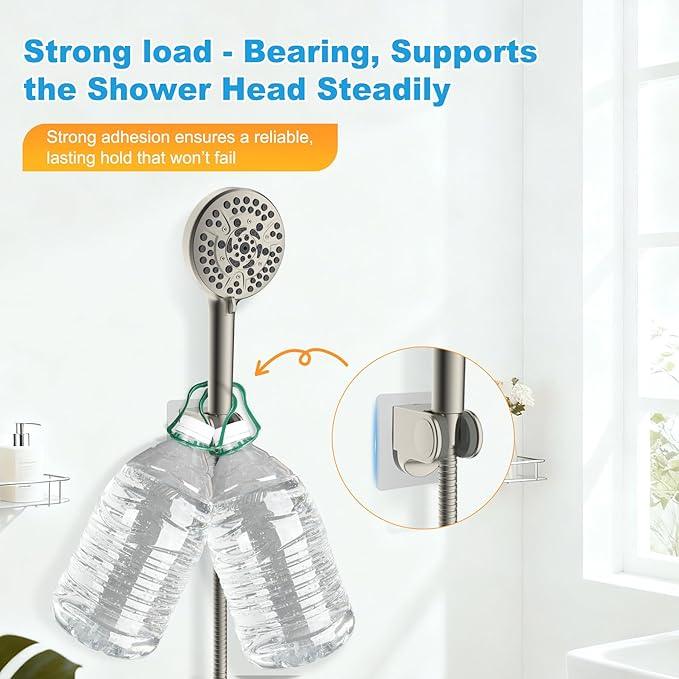 Hibbent 2 Pack Shower Head Holder, Strong Adhesive and Waterproof Handheld Shower Holder, Height Adjustable Wand Bracket, Wall Mount, No Drilling, Brushed Nickle - ModernBath