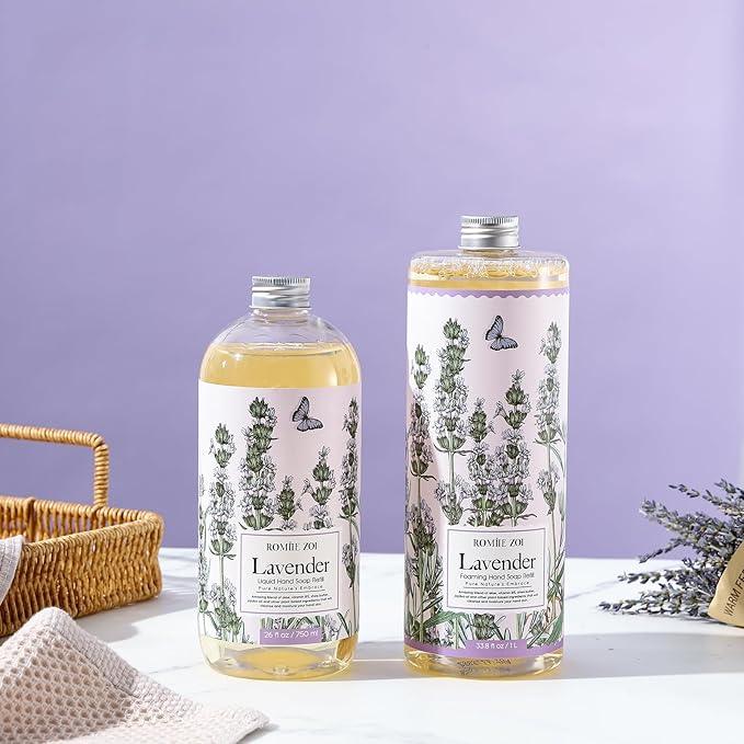 ROMIIE ZOI Liquid Hand Soap Refill, Lavender, Gentle & Moisturizing Formula, 750 ML/ 26 FL OZ - ModernBath