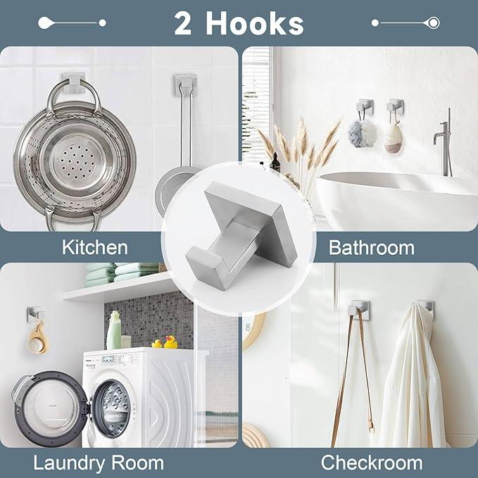 Brushed 5-Piece Bathroom Hardware Accessories Set-Towel Bar & Holder Racks for Bathroom,SUS304 Stainless Steel,Wall Mounted,23.6-Inch - ModernBath