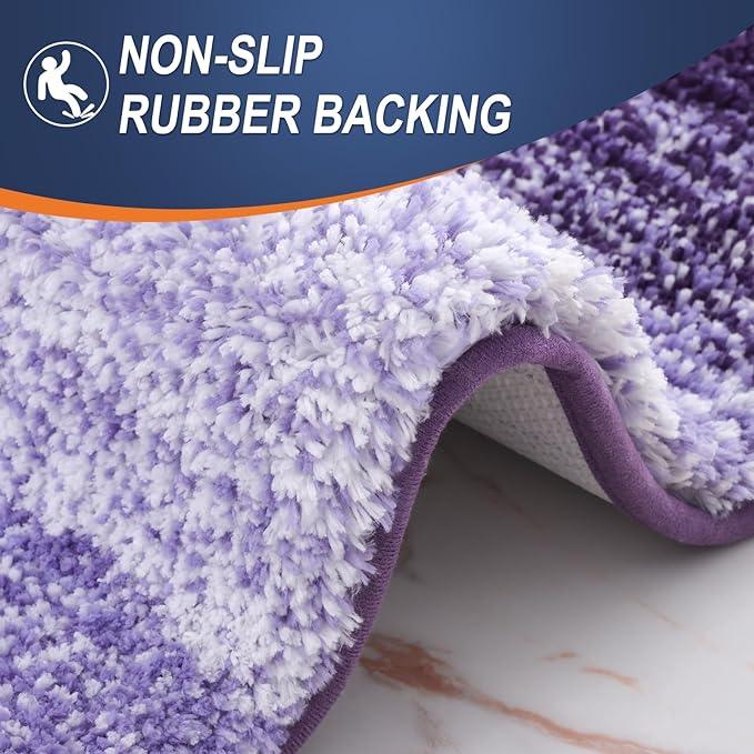 OLANLY Bathroom Runner Rugs 47x17, Extra Soft Absorbent Microfiber Bath Rugs, Rubber Backing, Quick Dry, Machine Washable Bath Mats for Bathroom Floor, Tub and Shower, Home Decor Accessories, Violet - ModernBath