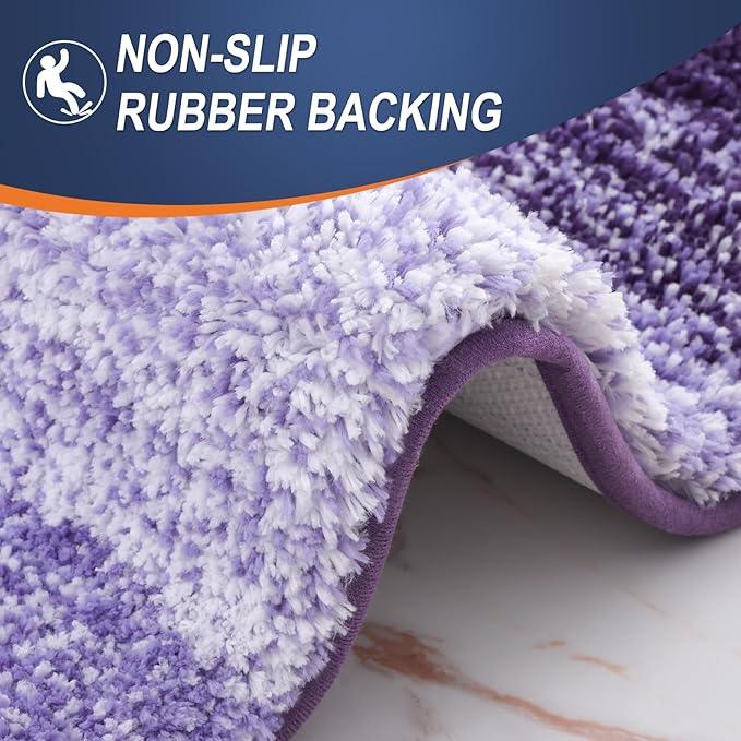 OLANLY Bathroom Runner Rugs 54x24, Extra Soft Absorbent Microfiber Bath Rugs, Rubber Backing, Quick Dry, Machine Washable Bath Mats for Bathroom Floor, Tub and Shower, Home Decor Accessories, Violet - ModernBath