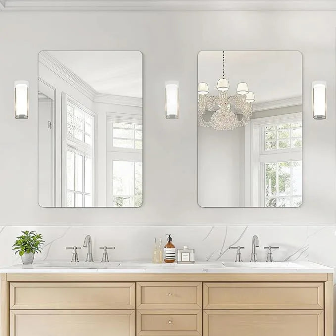 USHOWER 2-Pack Frameless Bathroom Mirrors for Over Sink, 24x36 Inch Rectangular Bathroom Mirrors with Rounded Corner, Shatterproof Mirror for Vanity, Bedroom, Entryway Upgraded & Remodel - ModernBath