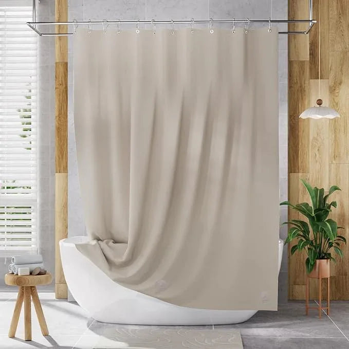 AmazerBath Shower Curtain Liner, 72x72 Tan Shower Liner, Cute Plastic Shower Curtain Liners, Lightweight Waterproof PEVA Khaki Shower Curtains for Bathroom with Magnets and 12 Grommet Holes - ModernBath