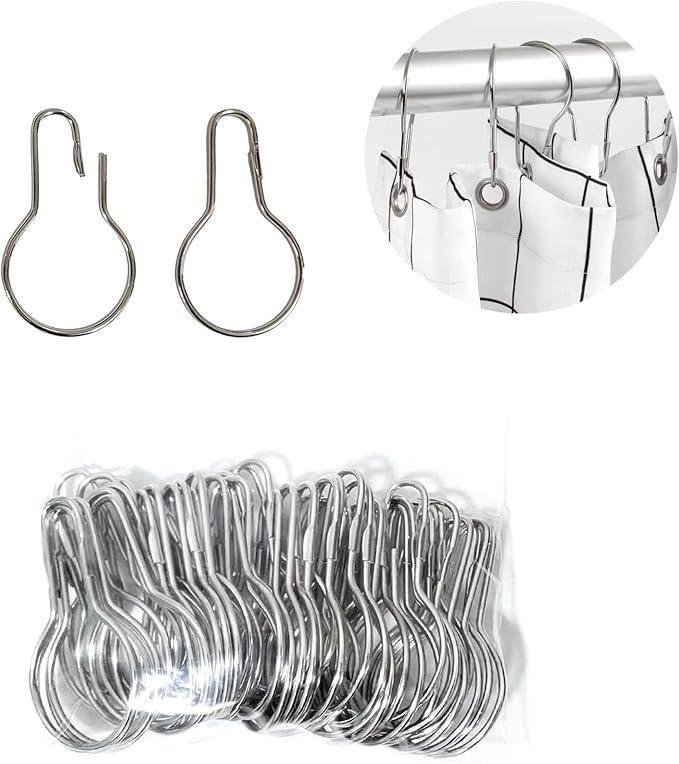 AHYCS Shower Curtain Hooks - Rust-Resistant Metal Rings, Easy-to-Install (50 PCS) - ModernBath