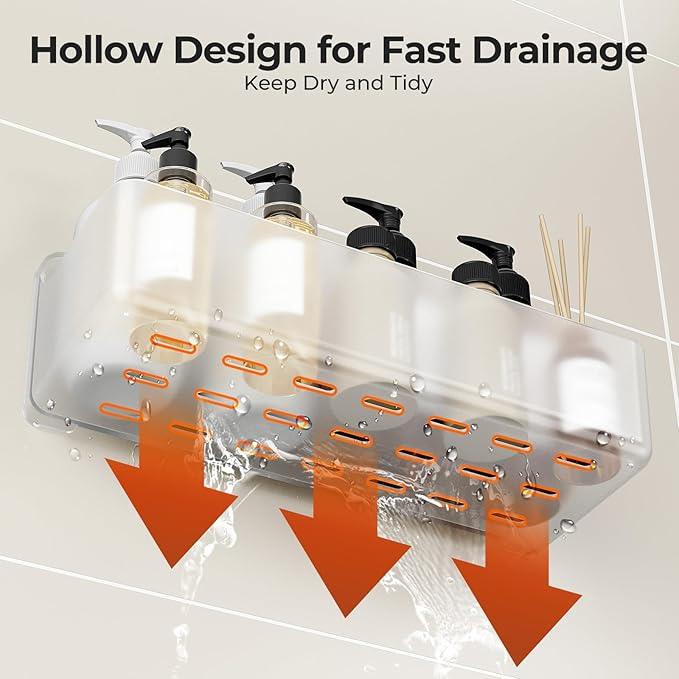 Orimade Shower Caddy 5-Pack, No-Drill Adhesive Shelves for Bathroom, Rustproof ABS Storage Organizer Set, Clear - ModernBath